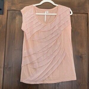 312) Lauren Conrad  Pink/Mauve sleevelss tee w/ sheer layering detail EUC Sz. M